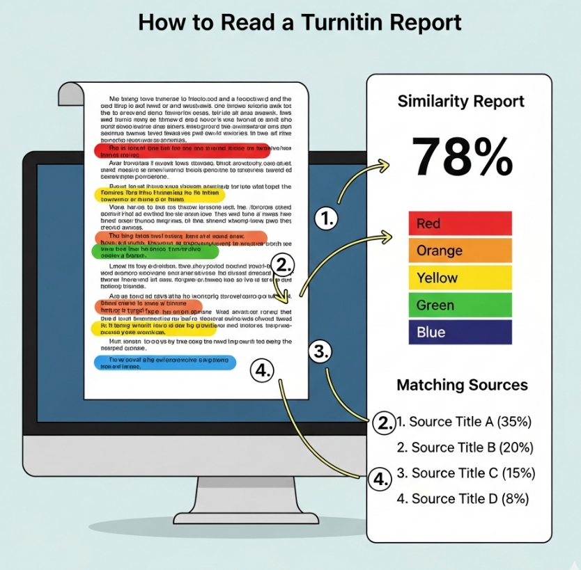How to Read a Turnitin Report: A Guide to Colors, Scores&Sources