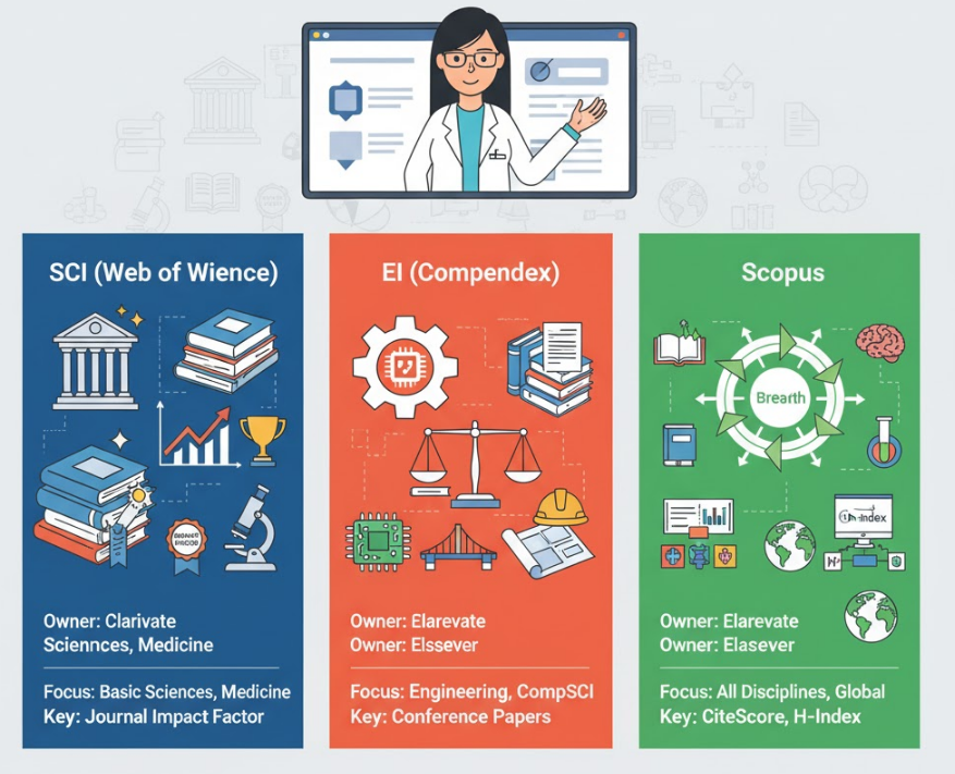 SCI vs. EI vs. Scopus: A Researcher's Guide to the Big Three Academic Databases