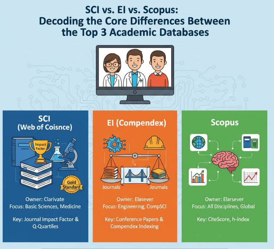 SCI vs. EI vs. Scopus: Decoding the Core Differences Between the Top 3 Academic Databases